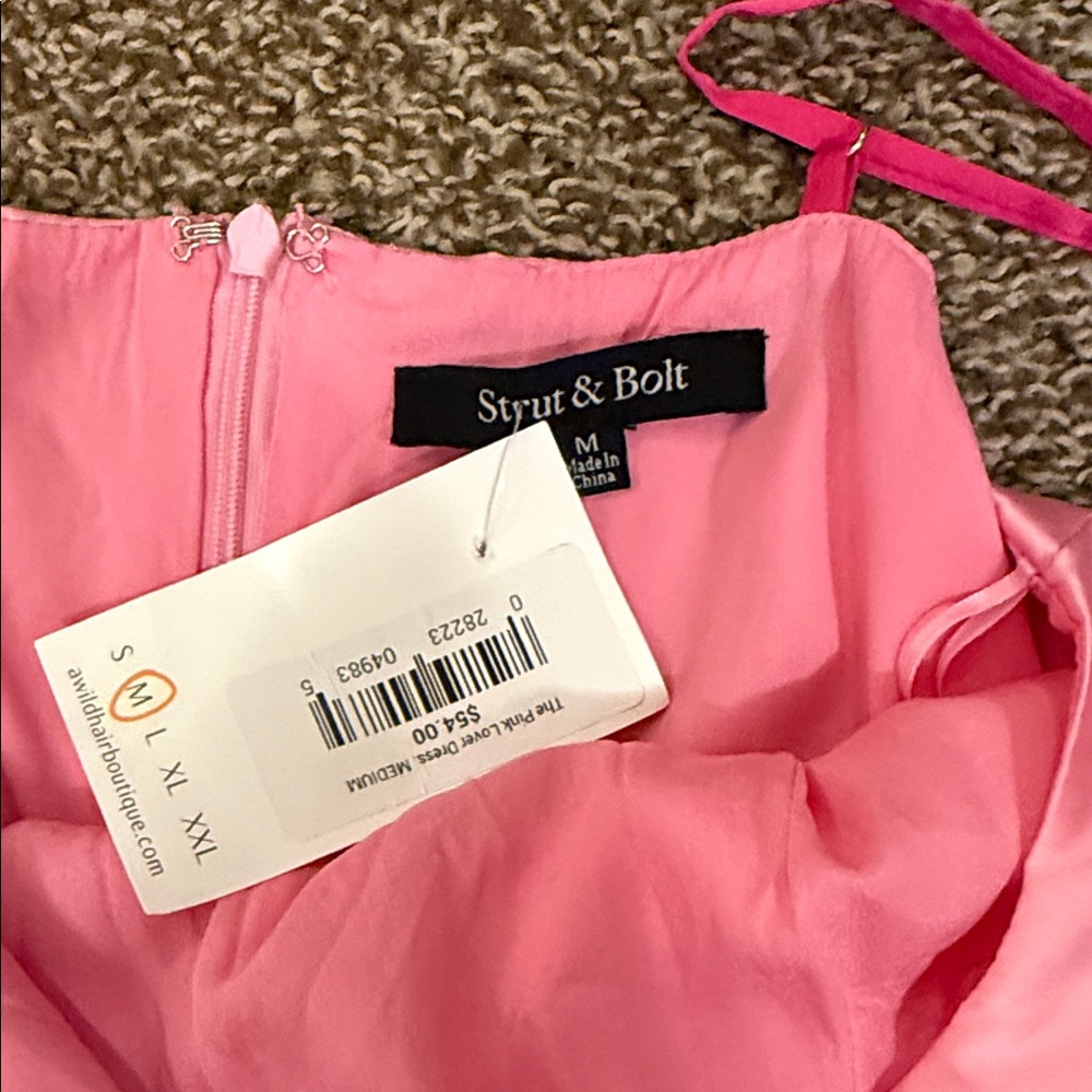 Elegant Pink Mini Dress - Picture 2 of 2